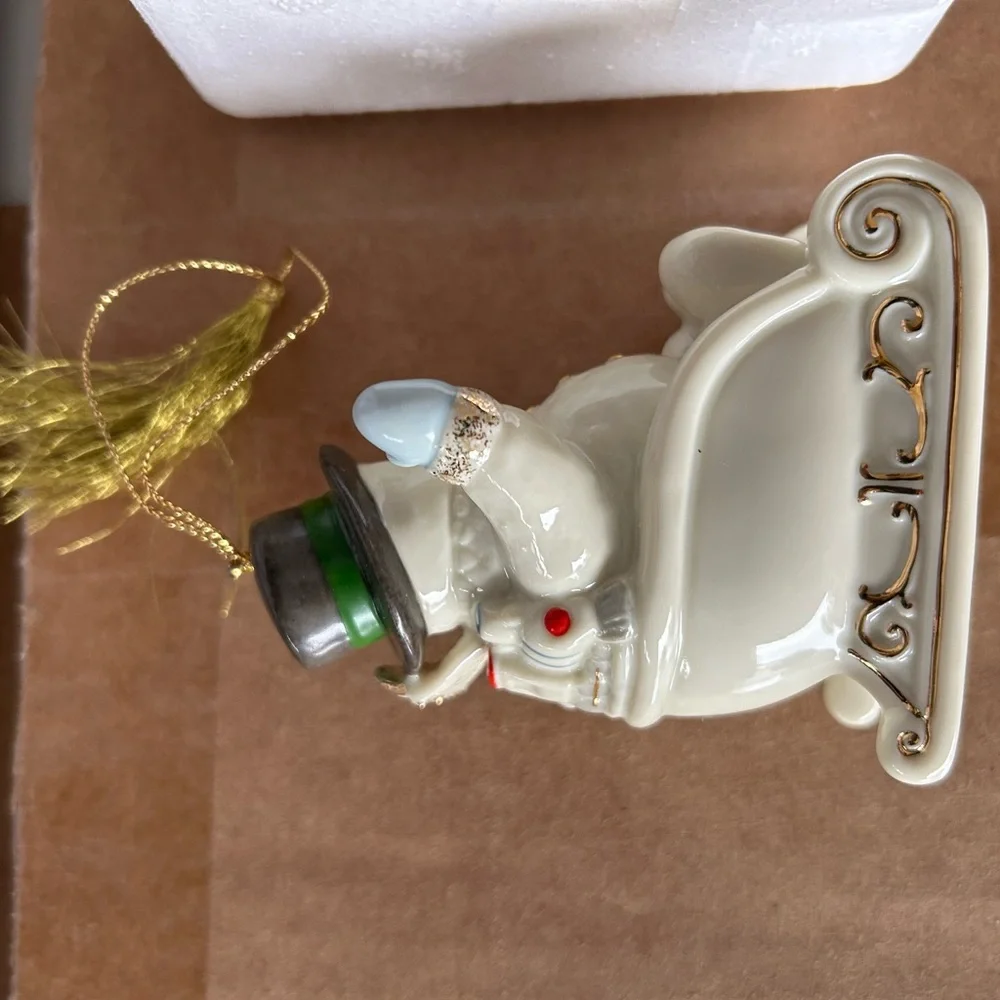 Lenox Snowman Ornament Set with Gold and Green Accents - Picture 6 of 10